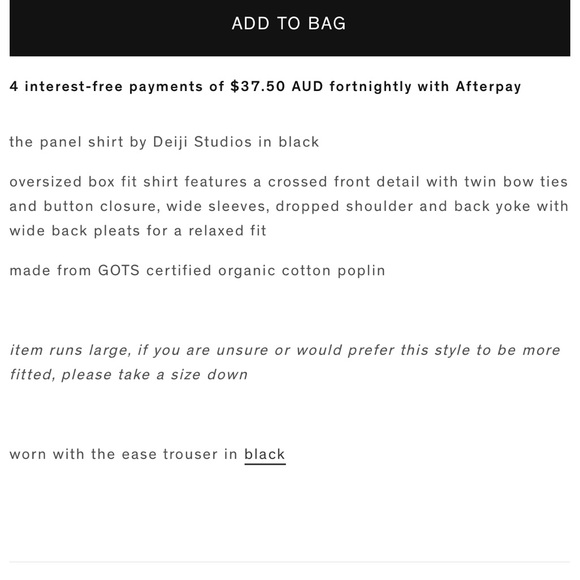 Deiji Studios Panel Shirt - brand new with tags - Picture 3 of 3